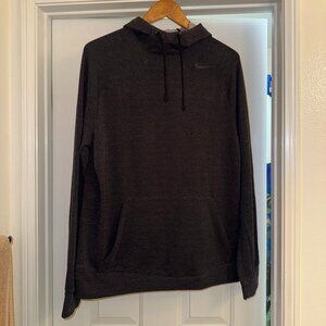 Nike Dri-Fit Pullover Hoodie Black Size Large Athletic Sweatshirt